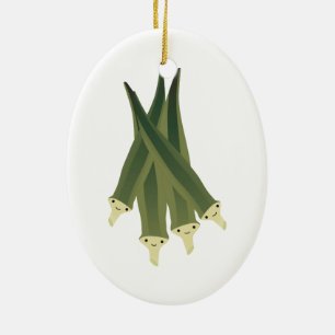 Gullig Okra Julgransprydnad Keramik