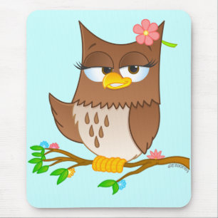 Gullig Olivia VonHoot tecknad Mousepad Musmatta