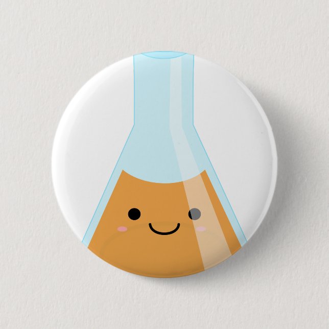 Gullig orange alkemikawaiiflaska knapp (Framsida)