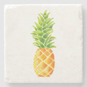 Gullig orange ananas för vattenfärg stenunderlägg
