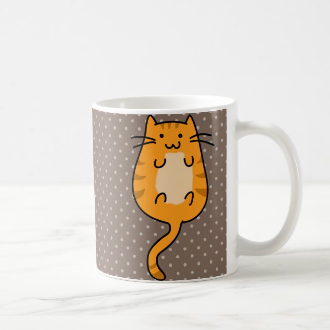 Gullig orange katt kaffemugg (Höger)