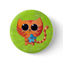 Gullig orange katt med stjärnan