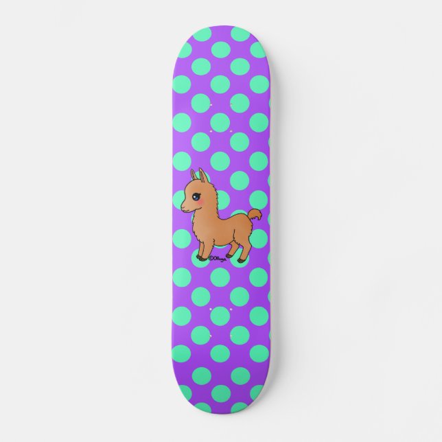 Gullig orange Llama Skateboard Bräda 19,5 Cm (Framsida)