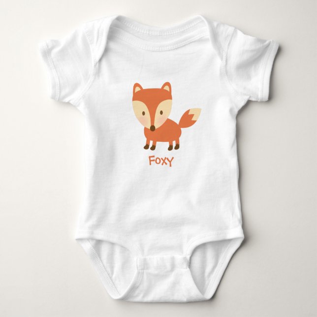 Gullig orange skogsmarkräv för babyar t-shirt (Framsida)