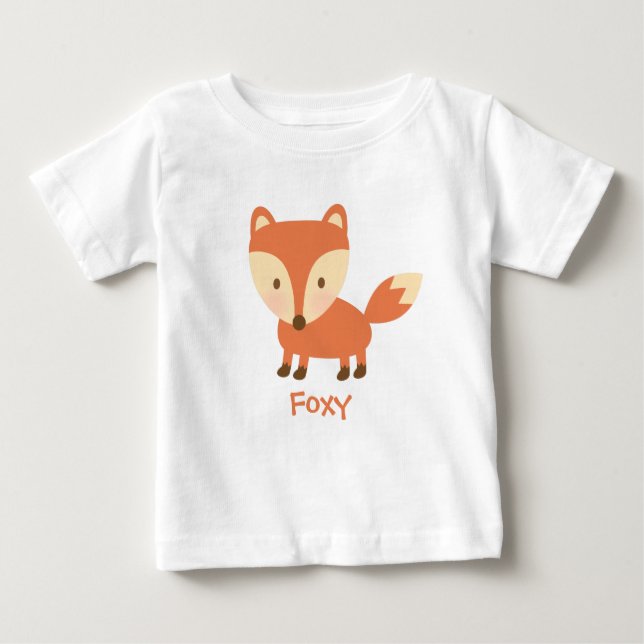 Gullig orange skogsmarkräv för babyar tee shirt (Framsida)