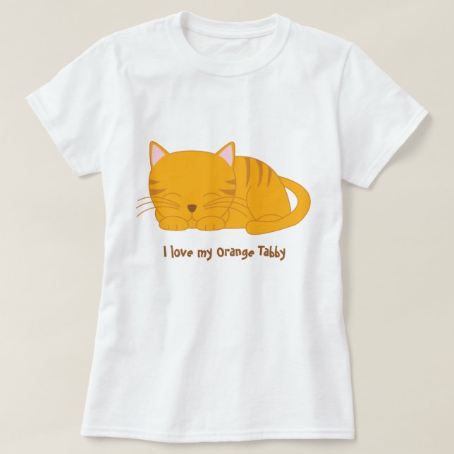 Gullig orange tabby katt tee shirt (Design framsida)