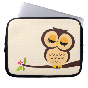 Gullig orange uggla laptop sleeve