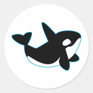 Gullig Orca (späckhuggaren) Runt Klistermärke