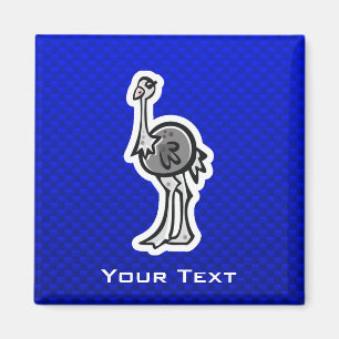 Gullig Ostrich; Blått Magnet