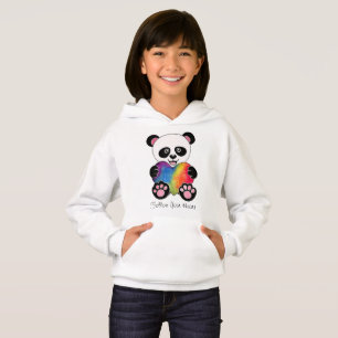 Gullig Panda för vattenfärg med regnbågehjärta T Shirt