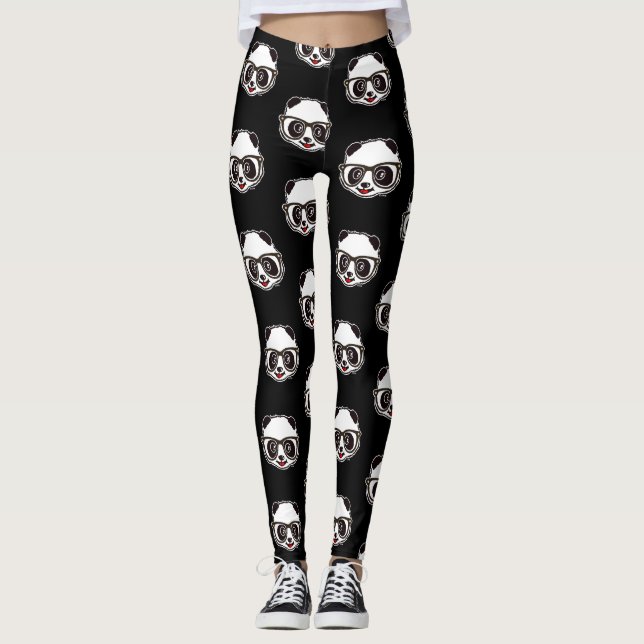 Gullig Panda Leggings (Framsida)