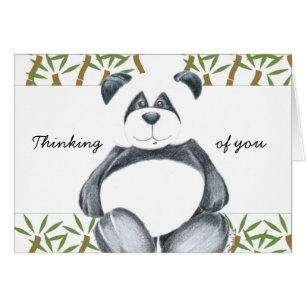 Gullig Pandabjörn Hälsningskort