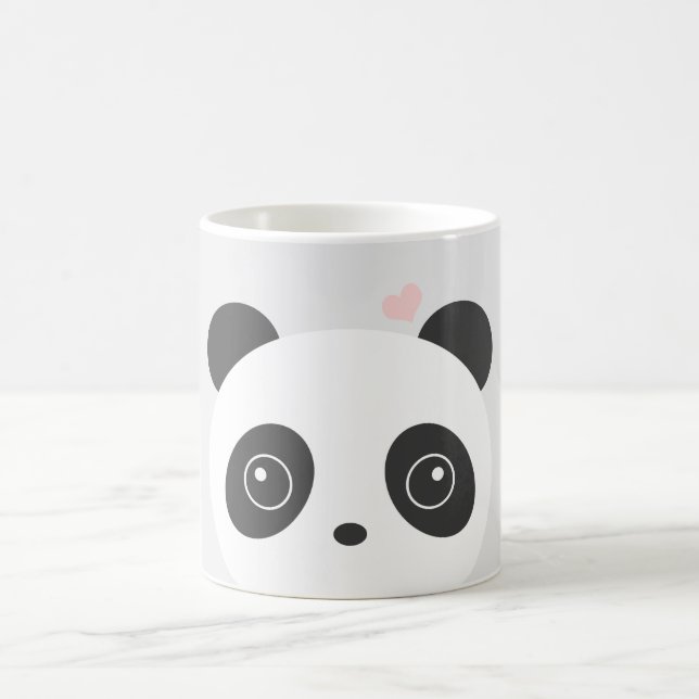 Gullig Pandagrå färgmugg Kaffemugg (Center)