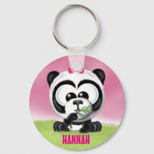 Gullig Pandapersonlig Keychain Nyckelring
