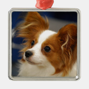Gullig Papillon hund Julgransprydnad Metall