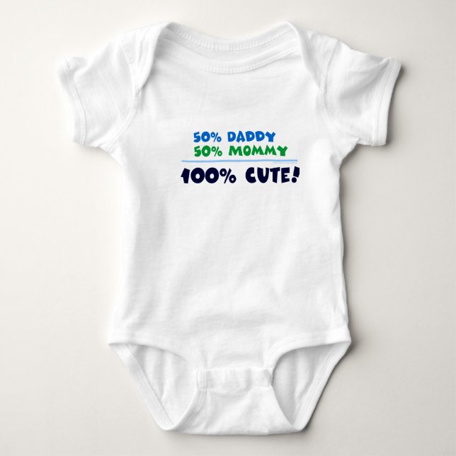 Gullig pappa 100% för 50% mammor 50%! tee shirt (Framsida)