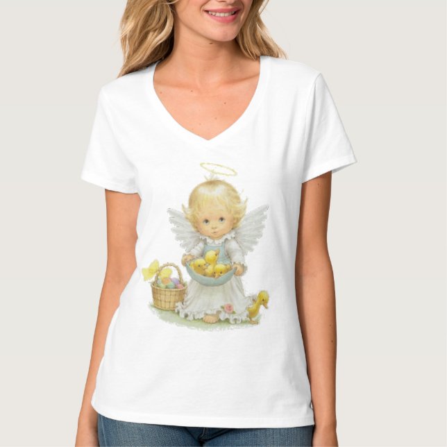 Gullig påskängel och Ducklings Tee (Framsida)