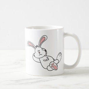 Gullig påskhare som ut kyler kaffemugg