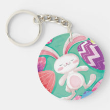 Gullig påskharevattenfärg | Keychain