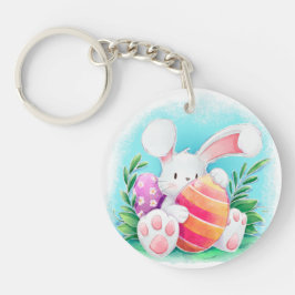 Gullig påskharevattenfärg | Keychain