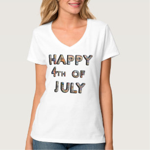 Gullig patriotisk lycklig 4th av den Juli T Tee