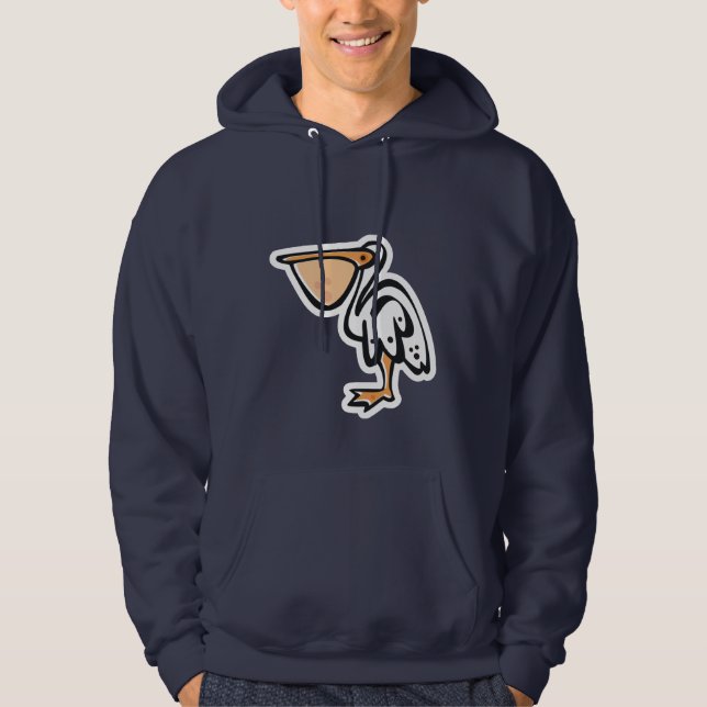 Gullig pelikan; Blått Sweatshirt (Framsida)