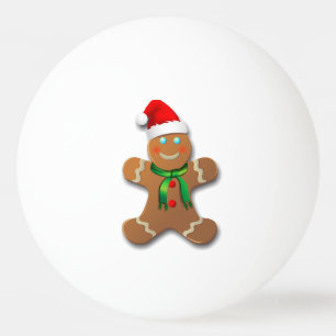 Gullig pepparkaksgubbe med en röd Santa hatt Pingisboll