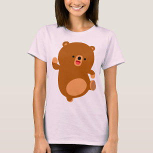 Gullig Perky T-tröja för tecknadbjörnkvinnor T-shirt