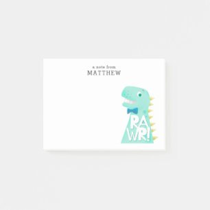 Gullig personlig för Dinosaur RAWR Post-it Block