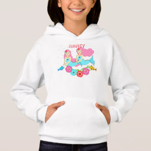 Gullig personlig för simningsjöjungfrutema tee shirt