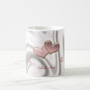 Gullig personlig mugg för rosa hjärta