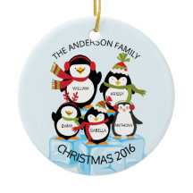 GULLIG personligfamilj av 5 pingvinjul