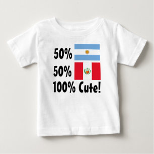 Gullig peruan 100% för 50% argentinare 50% t shirt