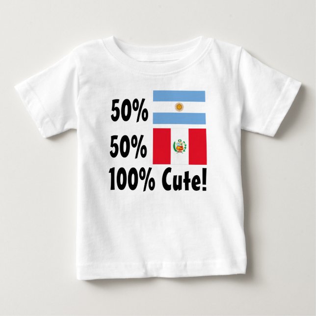 Gullig peruan 100% för 50% argentinare 50% t shirt (Framsida)