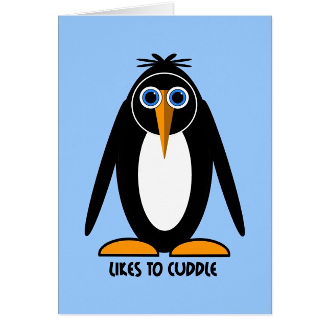 gullig pingvin hälsningskort (Framsidan)