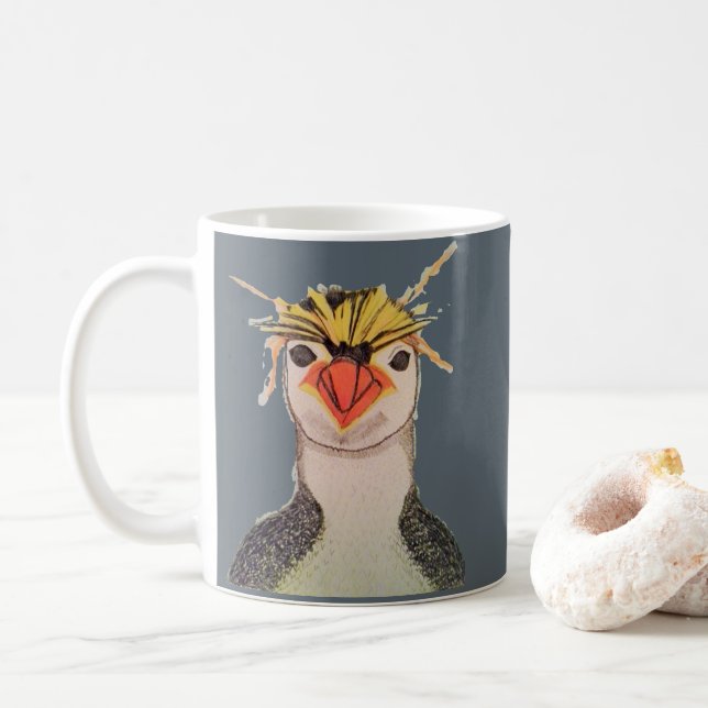 Gullig pingvinansiktemugg kaffemugg (Med munk)