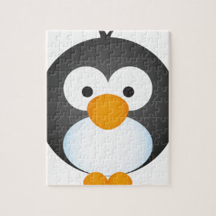 Gullig pingvindesign pussel