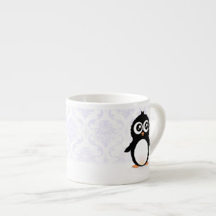 Gullig pingvintecknad espressomugg