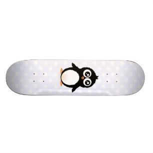 Gullig pingvintecknad old school skateboard bräda 21,6 cm