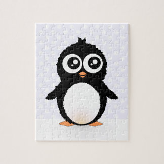 Gullig pingvintecknad pussel