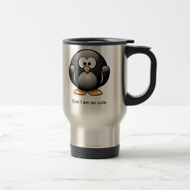 Gullig pingvintravel mug resemugg (Höger)