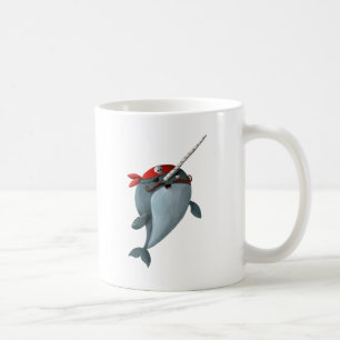 Gullig pirat Narwhal Kaffemugg