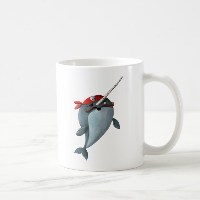 Gullig pirat Narwhal Kaffemugg (Höger)
