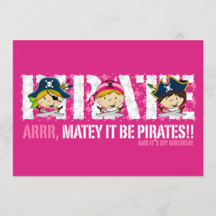 Gullig piratpartyinbjudan inbjudningar