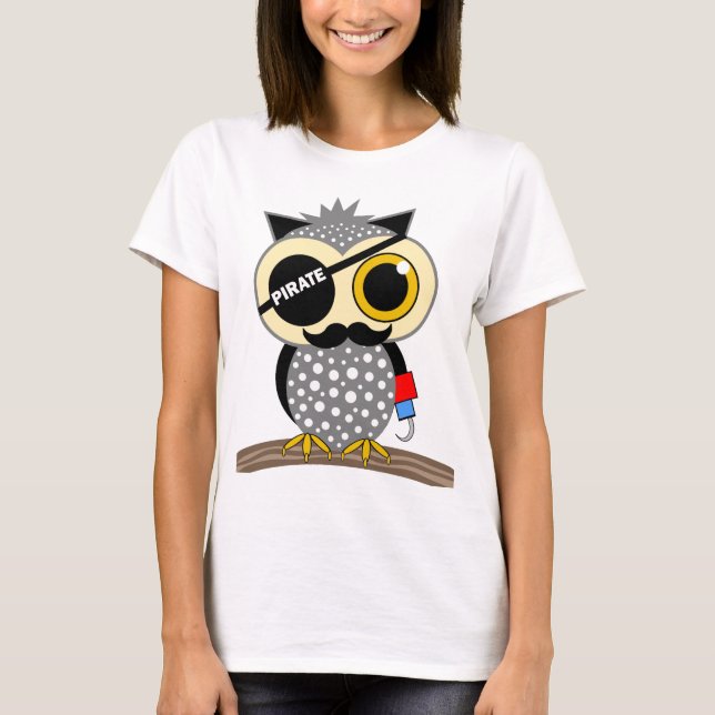 gullig piratuggla tee shirt (Framsida)