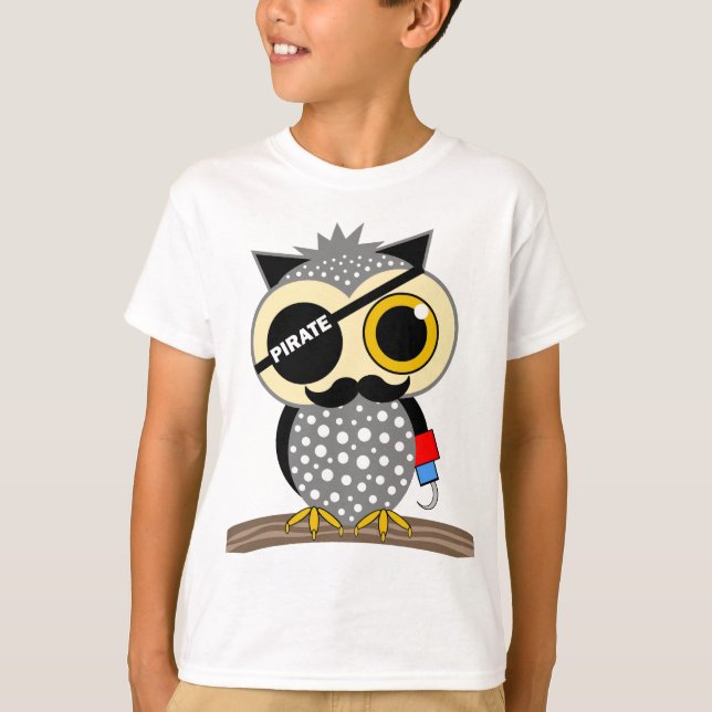gullig piratuggla tee shirt (Framsida)