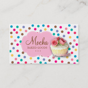 Gullig polka dots för muffinvisitkort visitkort