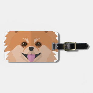 Gullig Pomeranian tecknad! Bagagebricka