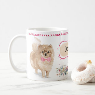 Gullig Pomeranian vattenfärgmugg Kaffemugg