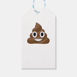Gullig Poop Emoji Presentetikett